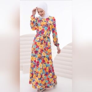 INSIRAH Floral Colorful Floral Hippy Dress Size 8 / 38EU